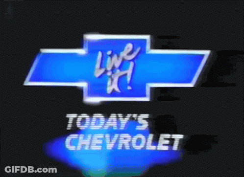 Advertisement For Today's Chevrolet Features Blue Chevrolet Logo GIF