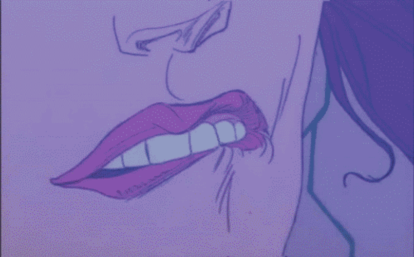 Aeon Flux Biting Lips GIF