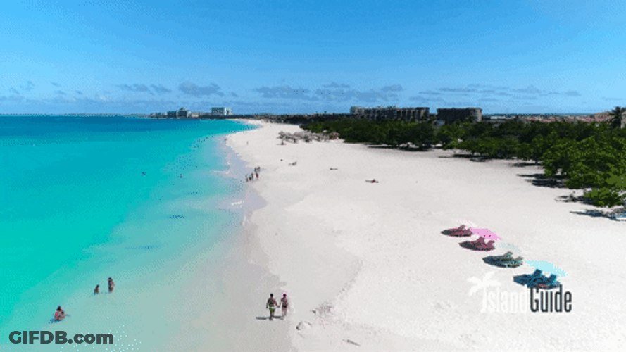 Aerial Aruba Island Beach Guide GIF