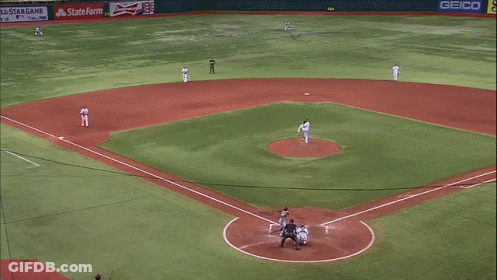 Aerial View Baseball Field With Budweiser Ad GIF