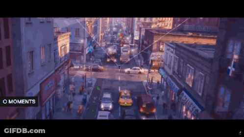 Aerial View Busy City Street O Moments Sign GIF