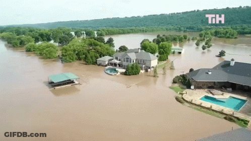 Aerial View Flooded Area With TIH GIF