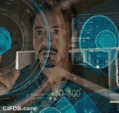 Aerial View Futuristic City With Circles And Globe GIF