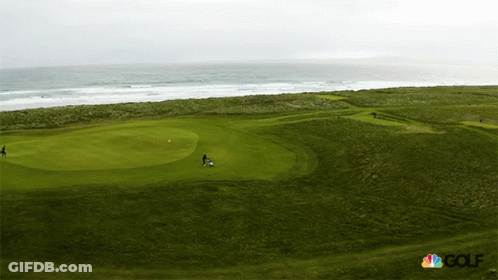 Aerial View Golf Course With NBC Golf Logo GIF