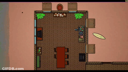 Aerial View House With Surfboard GIF
