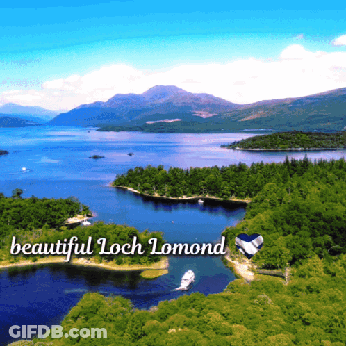 Aerial View Of Beautiful Loch Lomond GIF