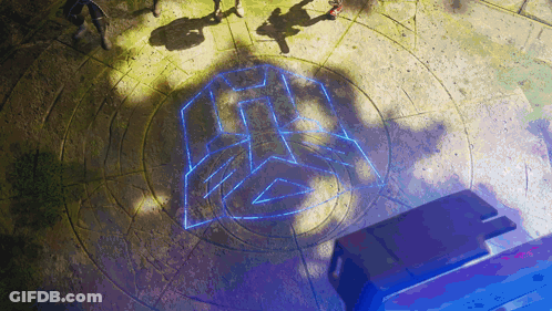 Aerial View Of Circle With Triangle Inside GIF