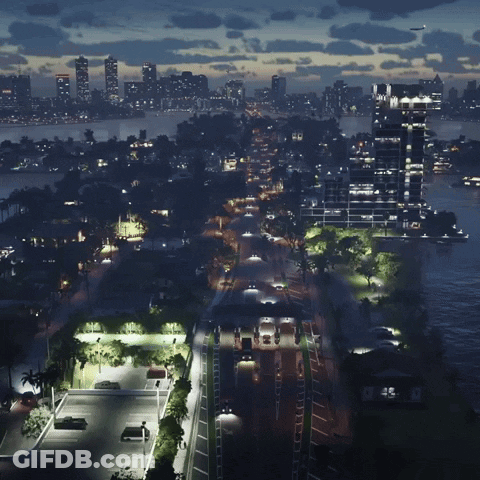 Aerial View Of City At Night GIF