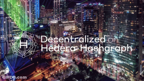 Aerial View Of City At Night Decentralized On Hedera Hashgraph GIF