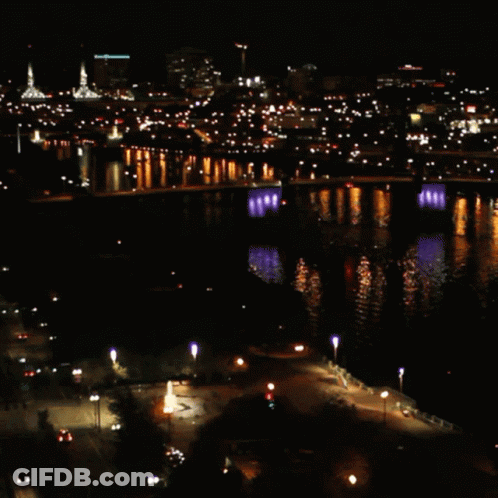 Aerial View Of City At Night GIF
