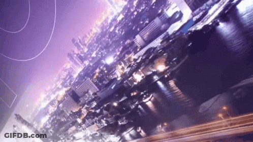 Aerial View Of City At Night GIF