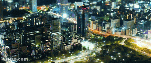 Aerial View Of City At Night GIF