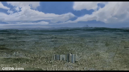 Aerial View Of City In Desert GIF