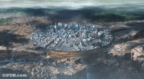 Aerial View Of City In Valley GIF