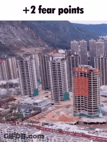 Aerial View Of City With +2 Fear Points GIF