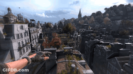 Aerial View Of City With Buildings And Trees GIF