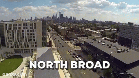 Aerial View Of City With North Broad GIF