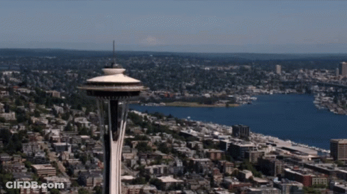Aerial View Of City With Tall Building GIF