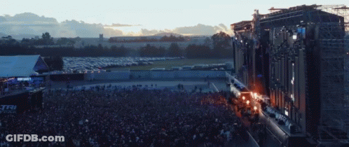 Aerial View Of Concert Crowd Saying Stadium GIF