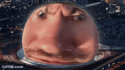 Aerial View Of Large Dome With Face GIF