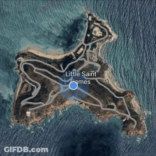 Aerial View Of Little Saint James Area GIF