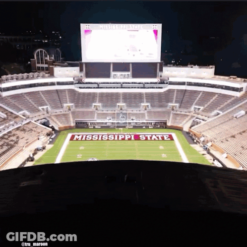Aerial View Of Mississippi State Football Stadium GIF
