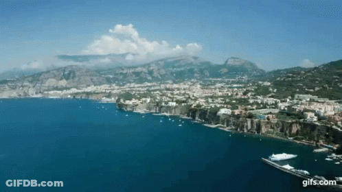 Aerial View Of Mountain Lake GIF