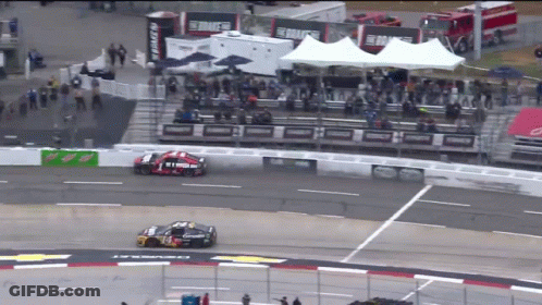 Aerial View Of Race Track With Busch Banner GIF