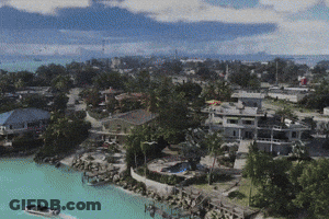 Aerial View Of Residential Area With Boat GIF