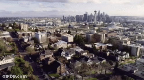 Aerial View Of Seattle Skyline GIF