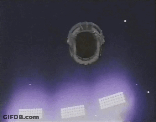 Aerial View Of Stadium With Purple Lights GIF