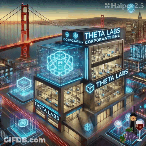 Aerial View Of Theta Labs Building GIF