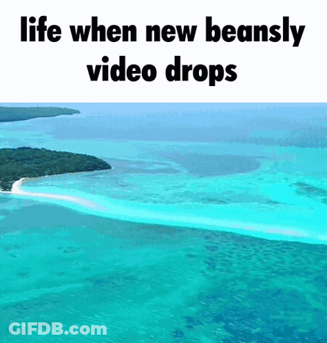 Aerial View Of Turquoise Ocean Life When New Beansly Video Drops GIF