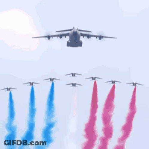 Aerial View Planes Over Stadium 7 GIF