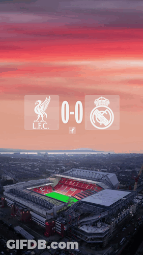 Aerial View Soccer Stadium Liverpool Vs Real Madrid 0-0 GIF