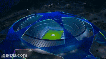 Aerial View Soccer Stadium With Ball GIF