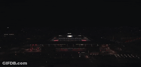 Aerial View Soccer Stadium With Coca Cola Ad GIF