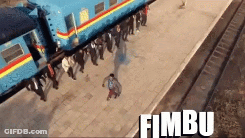 Aerial View Train Station Saying Fumbu GIF