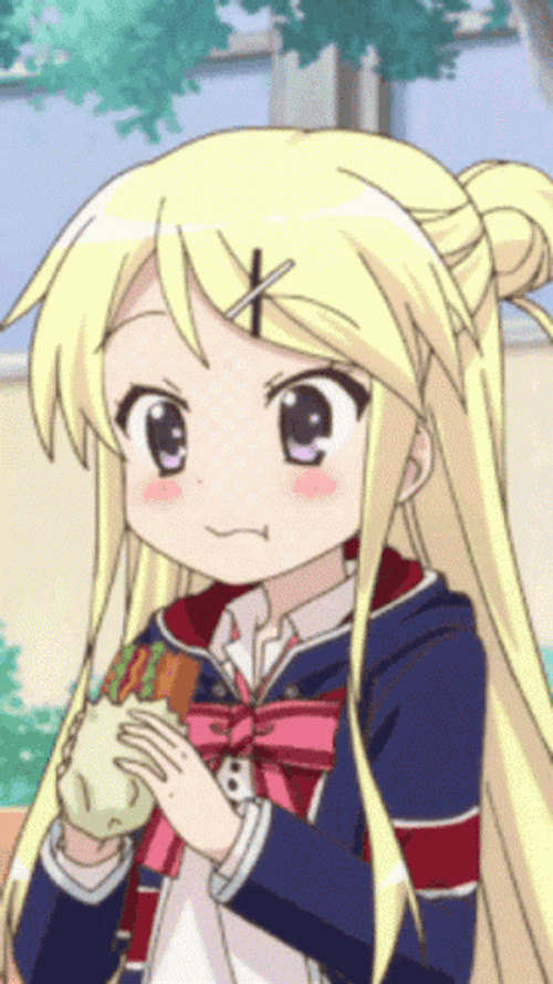 Aesthetic Anime Girl Karen Kujo Eating Sandwich GIF