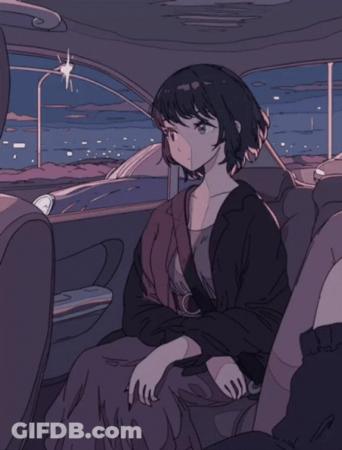 Aesthetic Anime Girl Nostalgic Night GIF