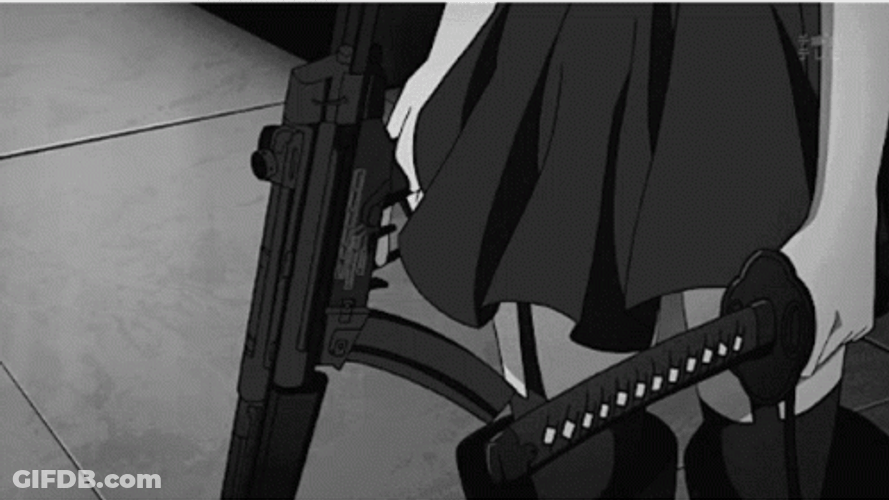 Aesthetic Anime Girl Showing The Samurai Sword GIF