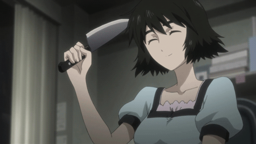 Aesthetic Anime Mayuri Shiina Chop GIF