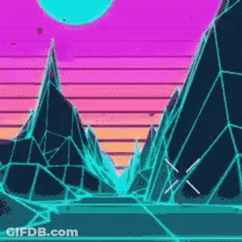 Aesthetic Background Retro 80S Neon Landscape GIF