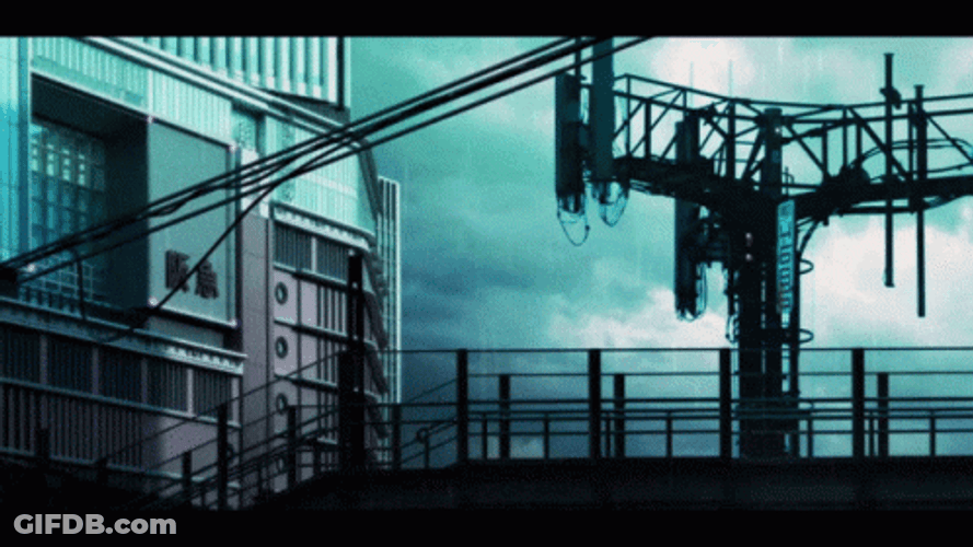 Aesthetic Background Tower And The Dark Clouds GIF