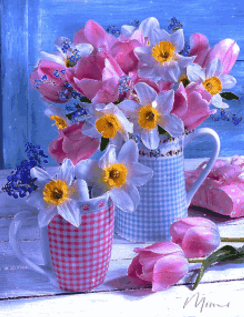 Aesthetic Beautiful Flowers Pink Roses Sunflowers GIF