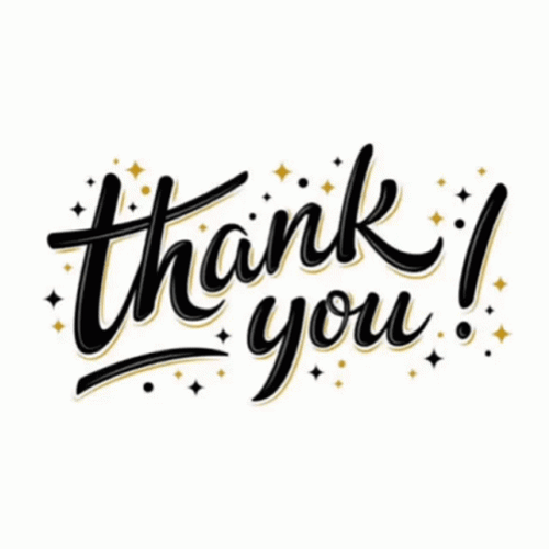 Aesthetic Black Gold Thank You Clipart GIF
