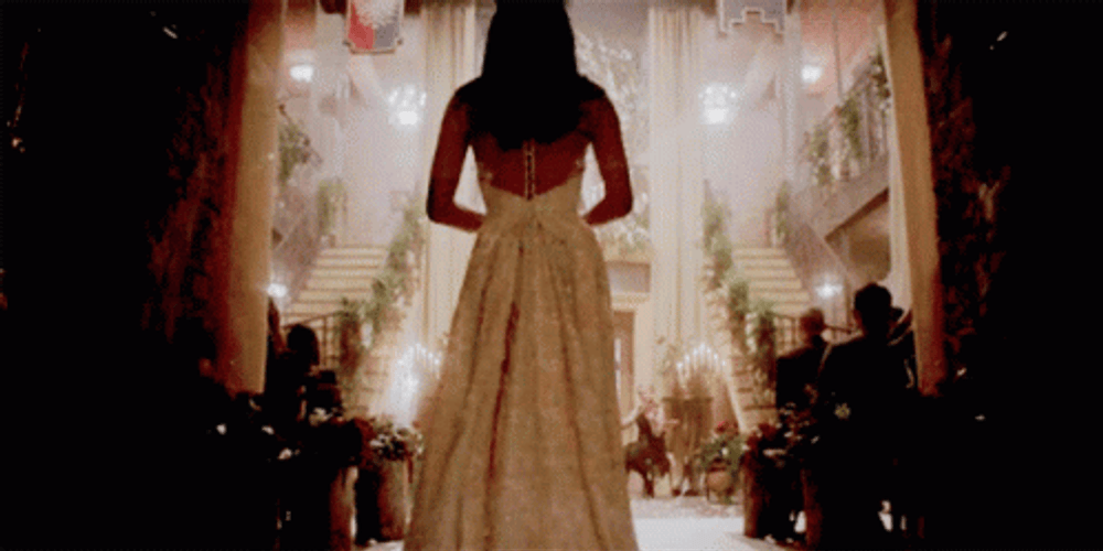 Aesthetic Bride Walking At Wedding GIF
