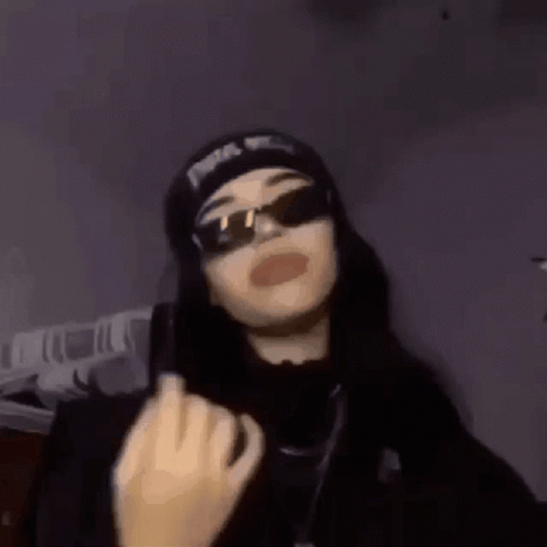 Aesthetic Minimalist Girl Bopping Her Head Waring Shades GIF