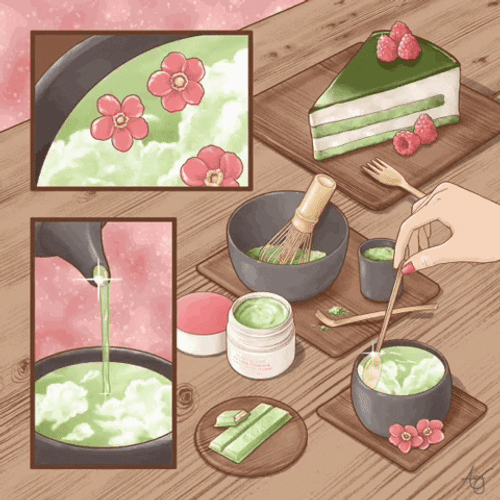 Aesthetic Minimalist Matcha GIF