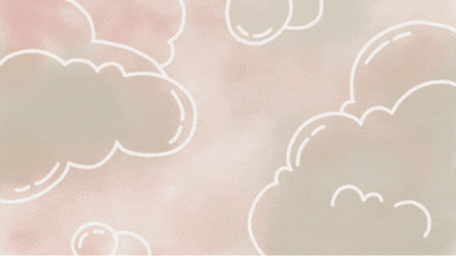 Aesthetic Minimalist Pink Cloud Outline GIF